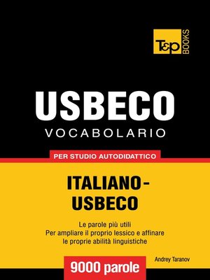 cover image of Vocabolario Italiano-Usbeco per studio autodidattico